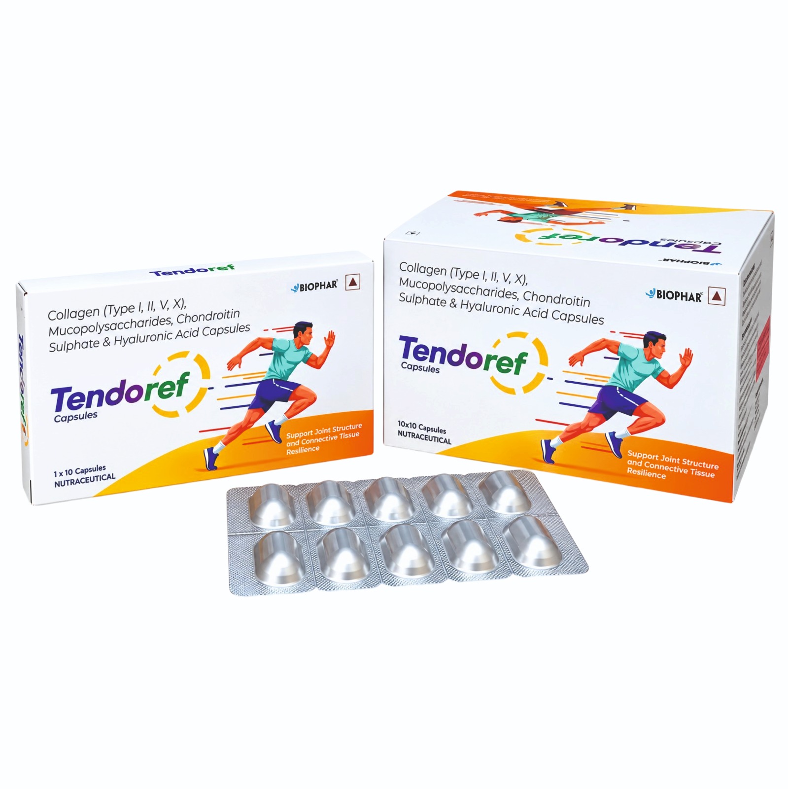 Tendoref –Collagen (Type I, II, V, X) Mucopolysaccharides Chondroitin Sulphate and Hyaluronic Acid Capsules