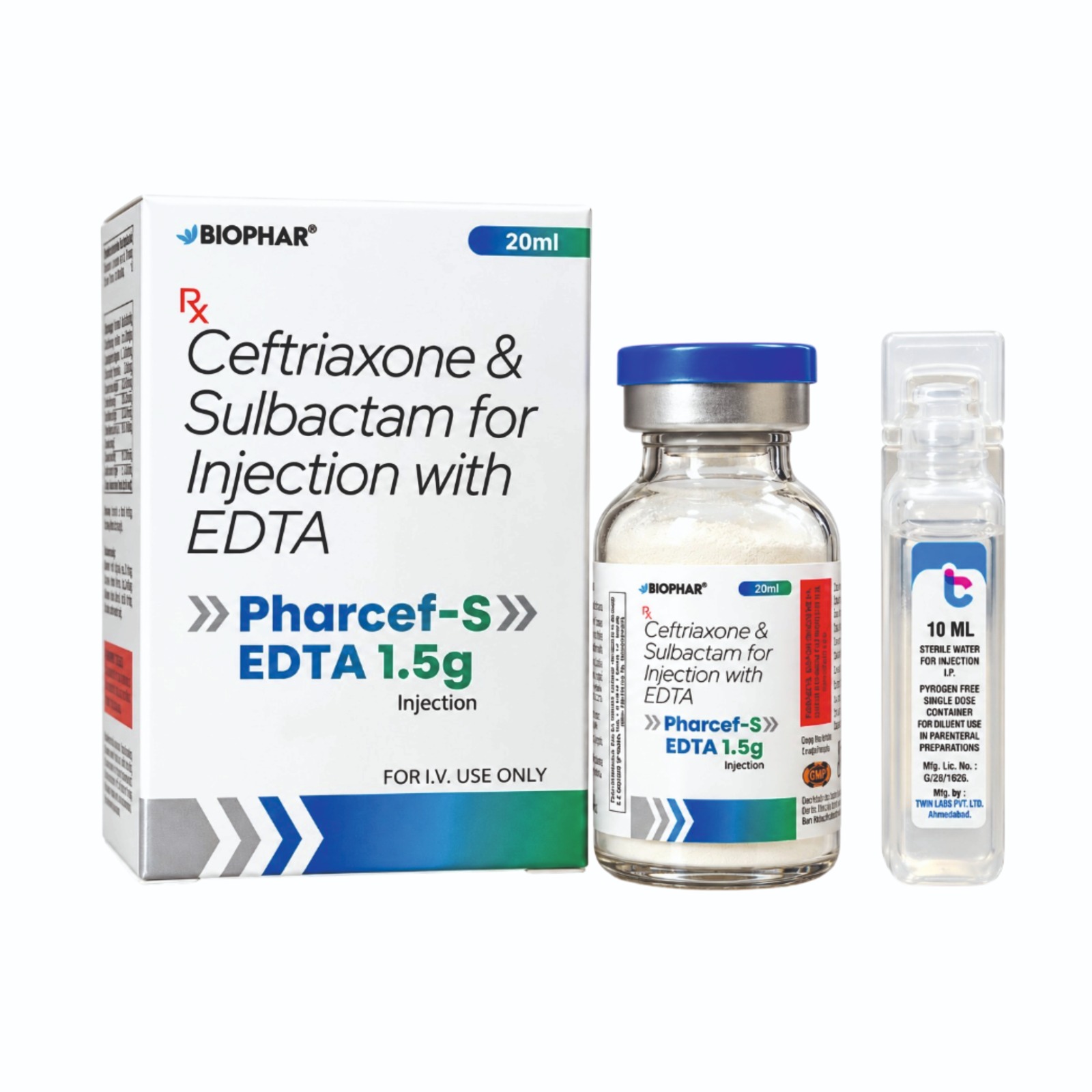 PHARCEF S EDTA-Ceftriaxone Sulbactam Injection