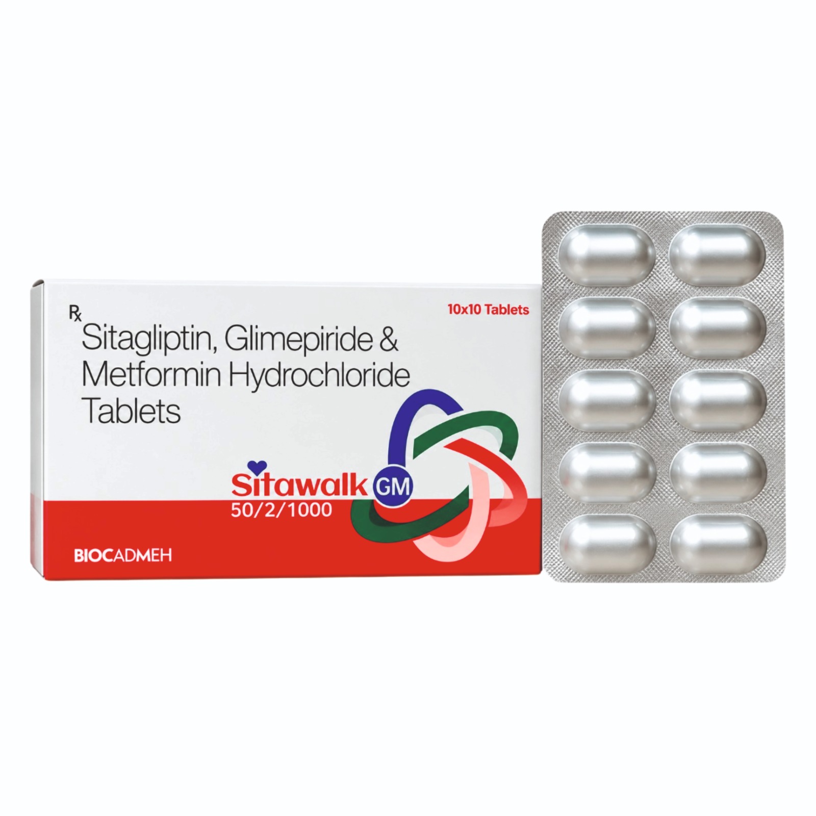 SITAWALK GM 50/2/1000-Sitagliptin Glimepiride Metformin Hydrochloride Tablets