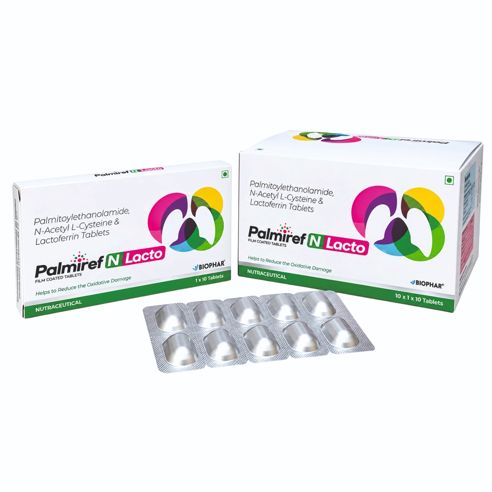 Palmiref N Lacto –Palmitoylethanolamide N-Acetyl L-Cysteine and Lactoferrin Tablets