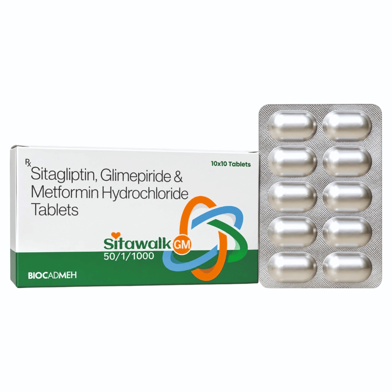 SITAWALK GM-Sitagliptin Glimepiride Metformin Hydrochloride Tablets